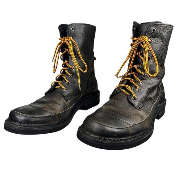 Bed Stu Men’s Gotti Black Brown Distressed Leather Moto Boot Size US 11 - Picture 6 of 10